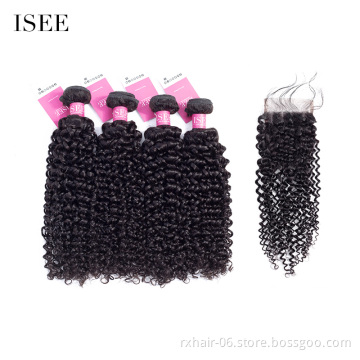 4 Bundles Brazilian Hair With 4X4 Closure Hair Raw Unprocessed Virgin Hair